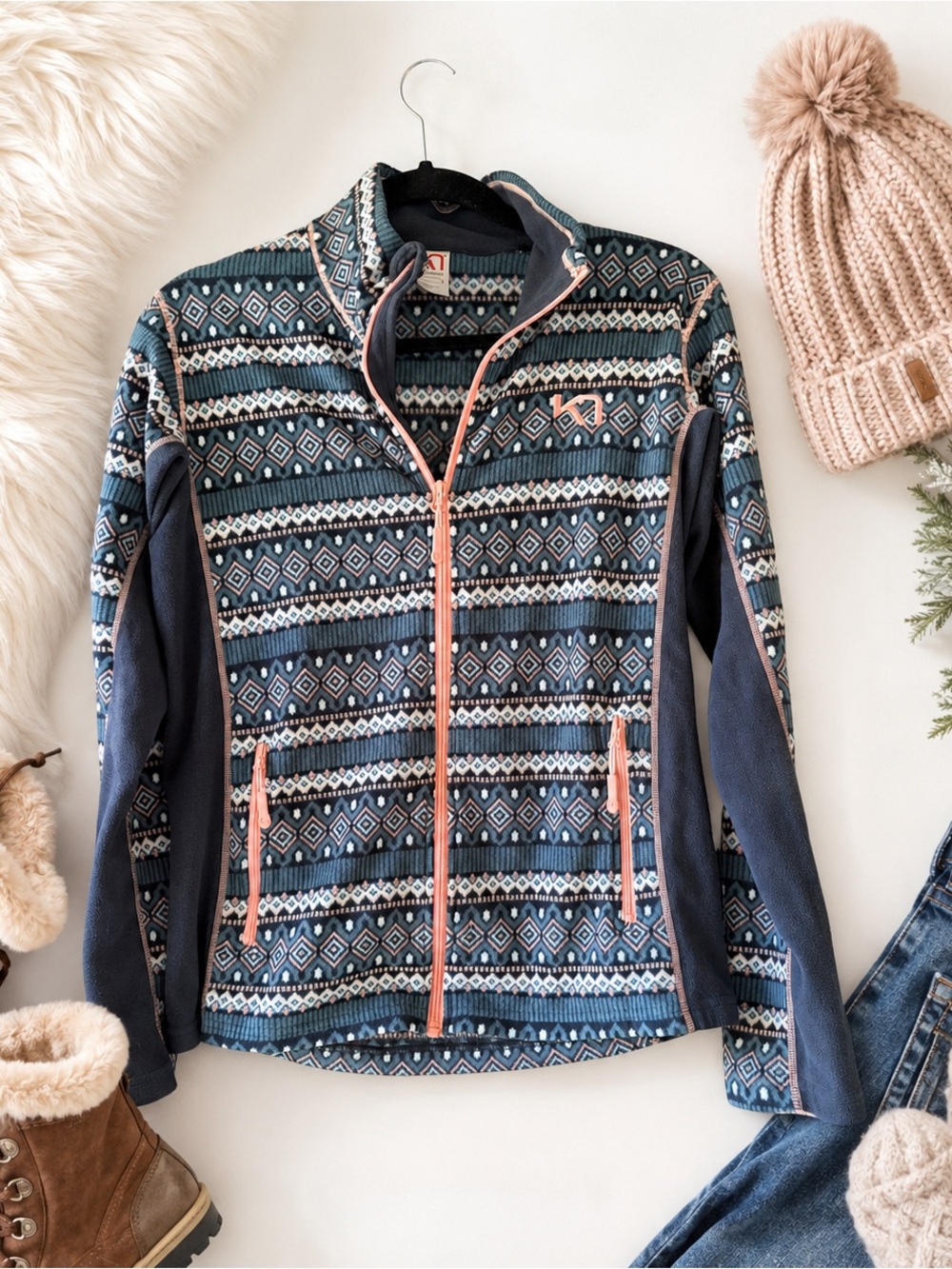 KARI TRAA Olga Fleece Nordic Ski Jacket Size Large ECU